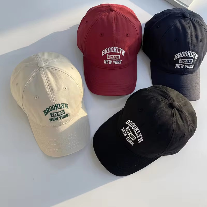 Unisex Embroidered Cotton Baseball Cap - Casual Outdoor Sports Hat with Curved Brim